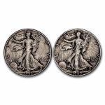 $1.00 Face Value 90% Walking Liberty Half Dollars Avg Circ