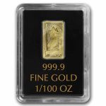 1/100 oz Gold Bar - Germania Mint (In Capsule)
