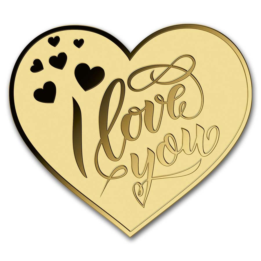 1/1000 oz Gold Shaped Heart - I love You (w/Box & COA)