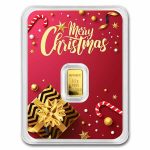 1/2 gram Gold Bar - APMEX (w/Elegant Christmas Card, In TEP)