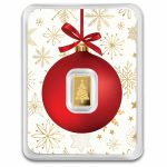 1/2 gram Gold Bar - Christmas Tree (w/Red Ornament Card, In TEP)