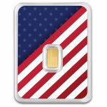 1/2 gram Gold Bar - United States Flag & Statue of Liberty
