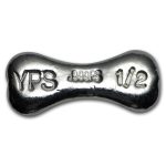 1/2 oz Hand Poured Silver Dog Bone