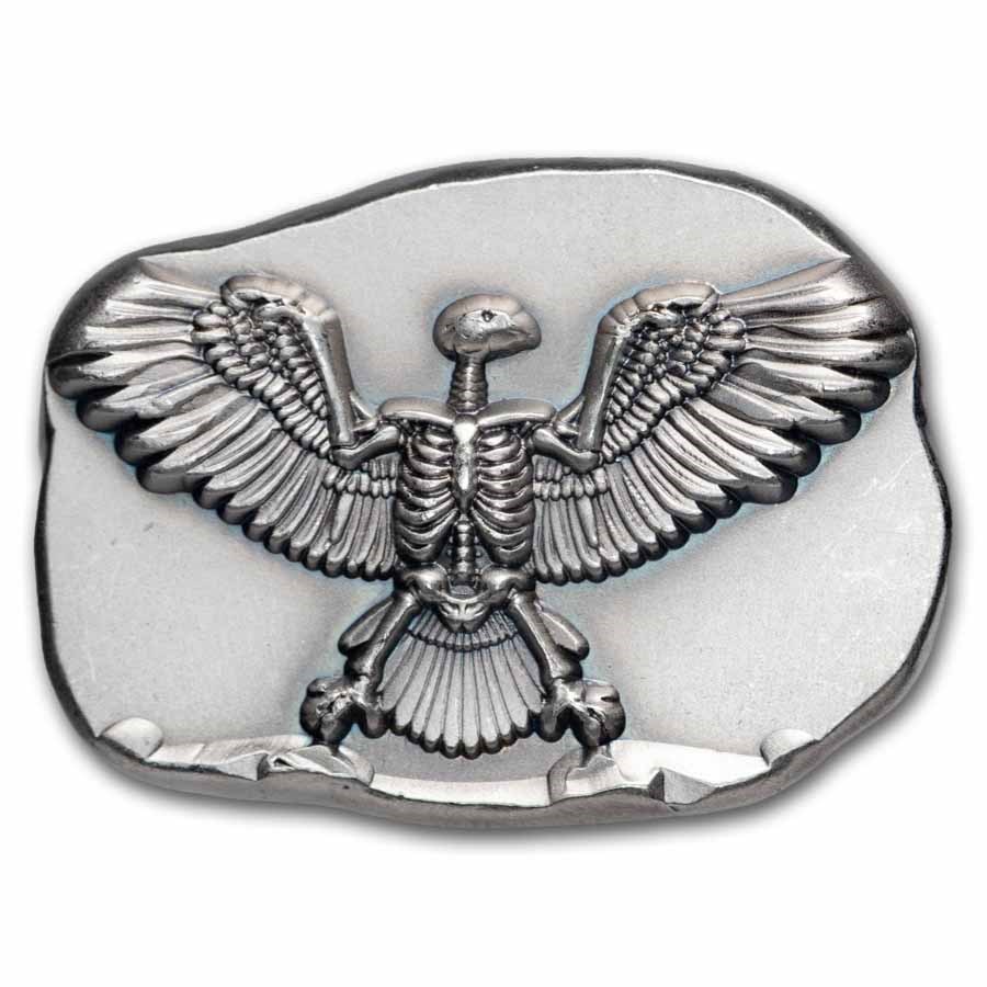 1/2 oz Hand Poured Silver - Eagle Skeleton