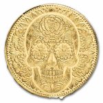 1/200 oz Gold Round: Day of the Dead Rose Skull - MPM