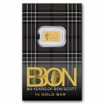 1 gram Gold 80th Anniversary Bon Scott Bar (In Assay)