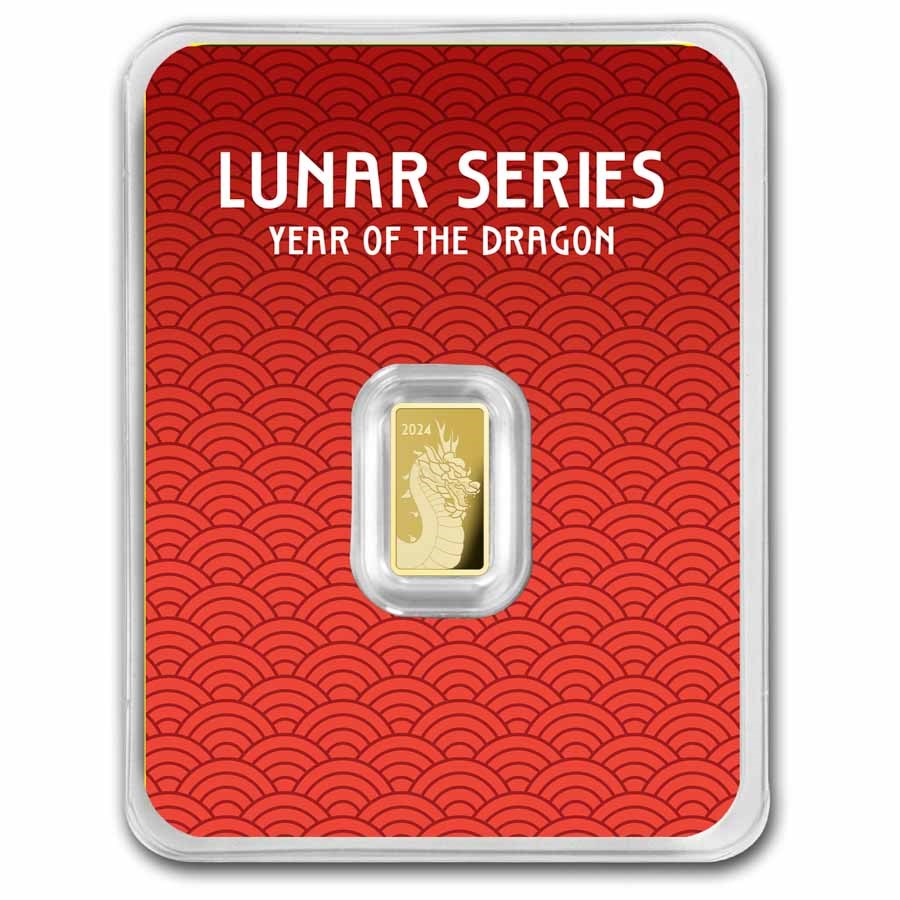 1 gram Gold Bar - 2024 APMEX Year of the Dragon (TEP, Series 2)