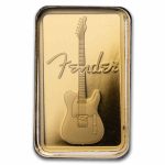 1 gram Gold Bar - PAMP Fender 80th Anniversary