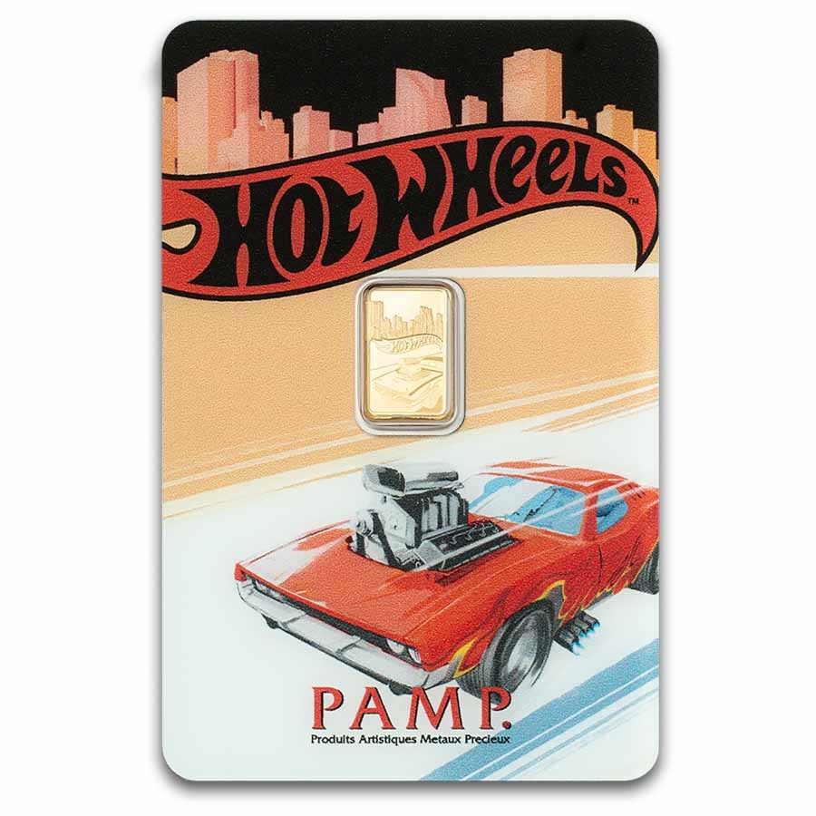 1 gram Gold Bar - PAMP Hot Wheels™ Race to Win (In Assay)