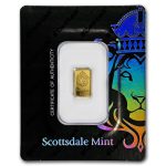 1 gram Gold Bar - Scottsdale Mint (In Certi-Lock® Assay, Black)