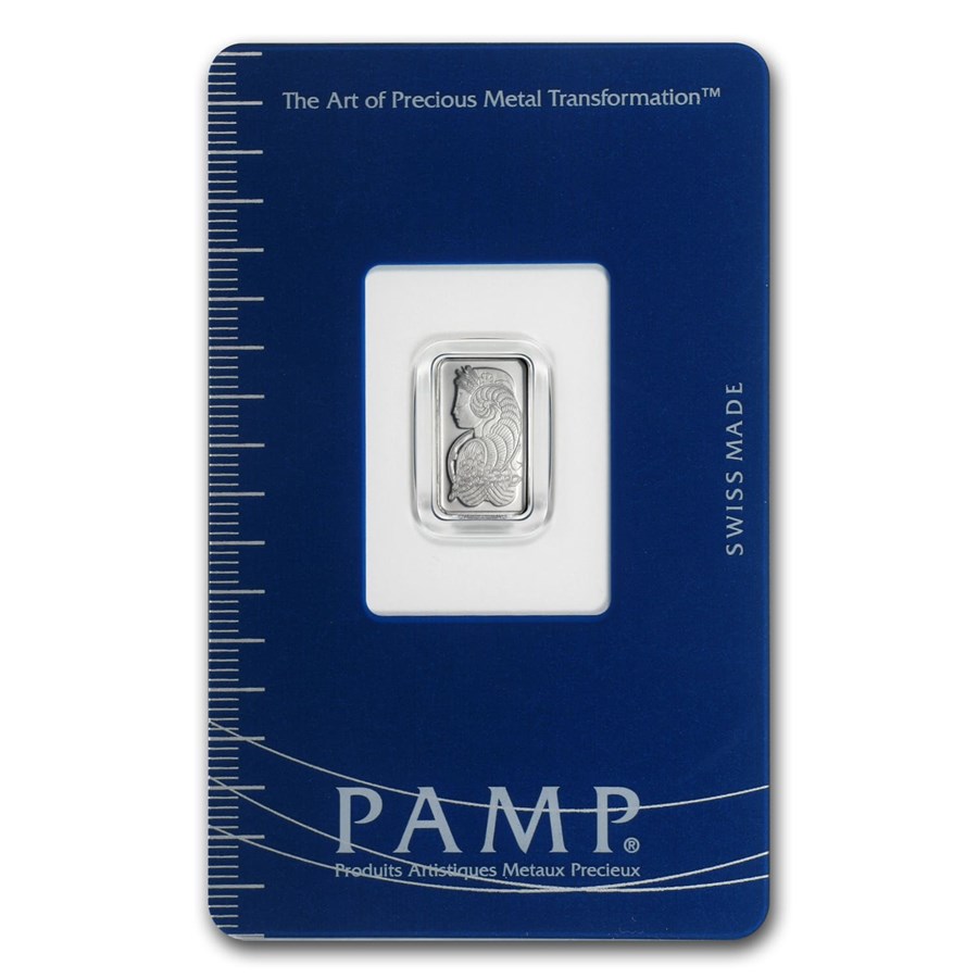 1 gram Platinum Bar - PAMP Suisse Lady Fortuna (In Assay)