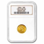 $1 Indian Head Gold Dollar Type 2 MS-62 NGC/PCGS