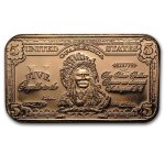 1 oz Copper Bar - $5.00 Indian Chief Banknote Replica