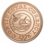1 oz Copper Round - 1776 Continental Currency Dollar Coin