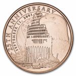 1 oz Copper Round - September 11th, 25th Anniversary