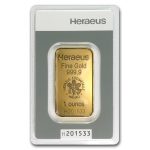 1 oz Gold Bar - Argor-Heraeus (Vintage Design, In Assay)