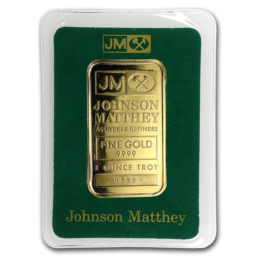 1 oz Gold Bar - Johnson Matthey (Random Vintage Design, In Assay)