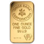 1 oz Gold Bar - Swiss Bank Corporation
