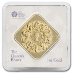 1 oz Gold Bar - The Royal Mint Queen's Beast Completer Bar