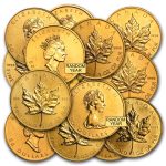 1 oz Gold Canadian Maple Leaf (Abrasions)