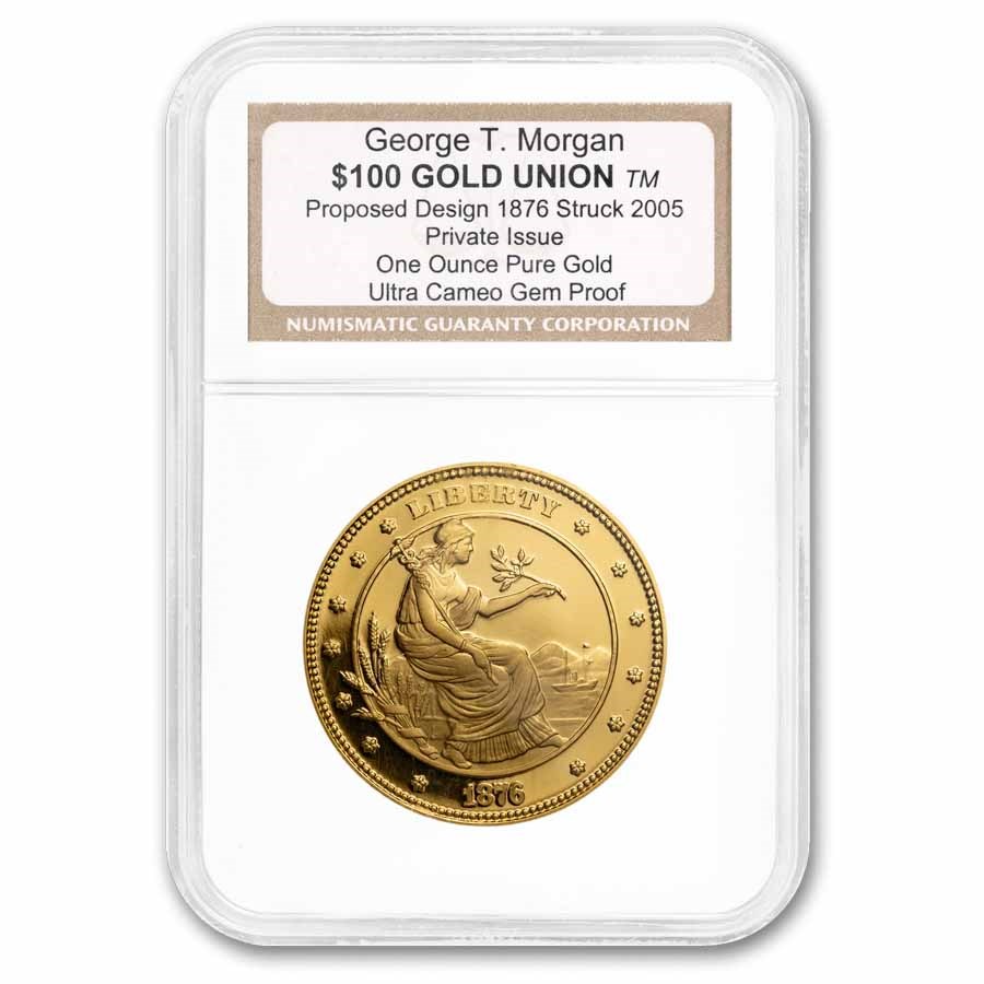 1 oz Gold Round - $100 Gold Union George T. Morgan Gem Proof