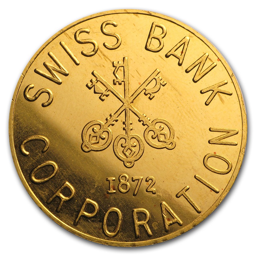 1 oz Gold Round - Swiss Bank Corporation