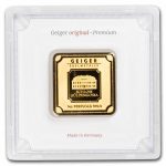 1 oz Gold Square - Geiger Edelmetalle (Encapsulated w/Assay)