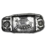 1 oz Hand Poured Silver Relic Bar - Viking Longship