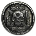1 oz Hand Poured Silver Round - Iron Cross Skull