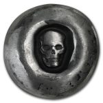 1 oz Hand Poured Silver Round - Sunken Skull