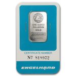1 oz Palladium Bar - Engelhard (In Assay)