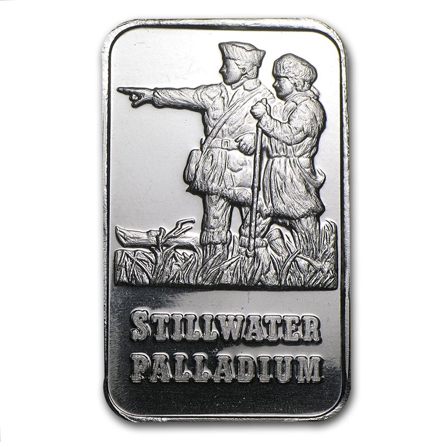 1 oz Palladium Bar - Johnson Matthey Lewis & Clark (No Assay)