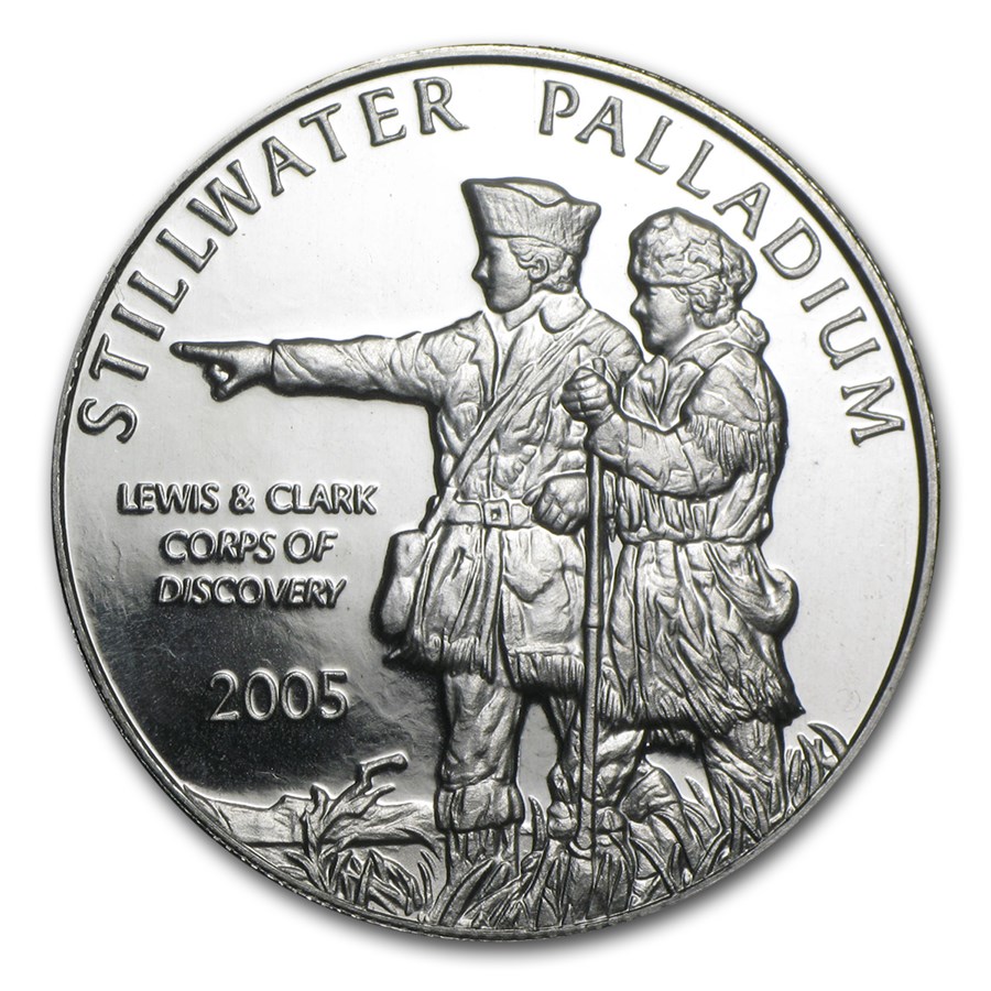 1 oz Palladium Round - Johnson Matthey Lewis & Clark (No Assay)