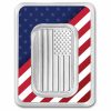 1 oz Silver Bar - American Flag Design in Stars & Stripes TEP