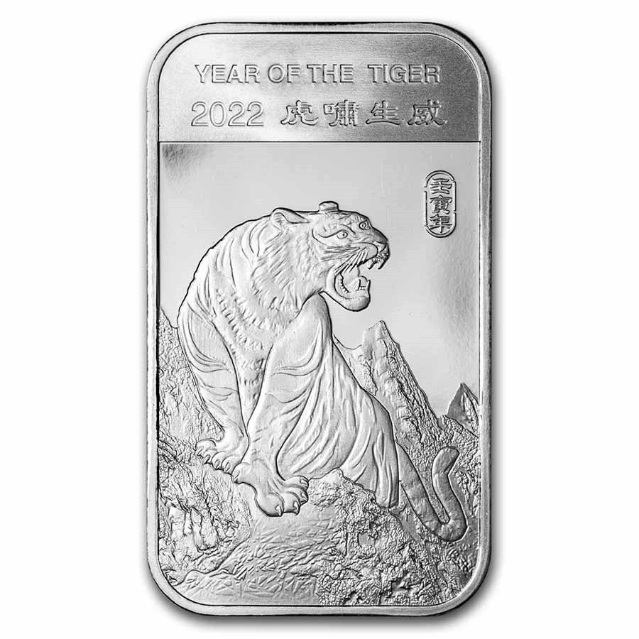 1 oz Silver Bar - APMEX (2022 Year of the Tiger)