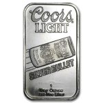1 oz Silver Bar - Coors Light Silver Bullet