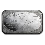 1 oz Silver Bar - Israel 25th Anniversary (U.S. Corporation)