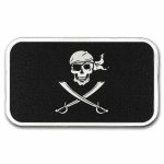 1 oz Silver Bar - Jolly Roger Pirate Flag (Colorized)