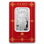 1 oz Silver Bar - PAMP Suisse Lucky Cat (In Assay)