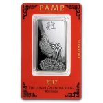 1 oz Silver Bar - PAMP Suisse (Year of the Rooster)