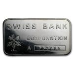 1 oz Silver Bar - Swiss Bank Corporation