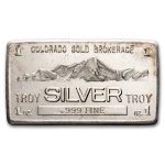 1 oz Silver Bar - Vintage Colorado Gold Brokerage