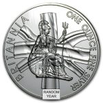 1 oz Silver Britannia BU (Abrasions, Random Year)