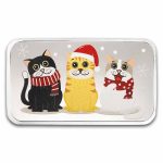 1 oz Silver Colorized Bar - Meowy Christmas & Happy New Year