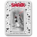 1 oz Silver Colorized Bar - Popeye & Olive Oyl "The Kiss"