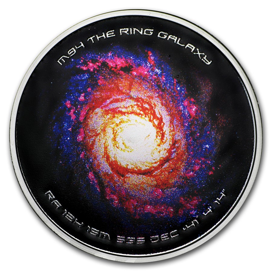 1 oz Silver Colorized Proof Spinner - M94 Ring Galaxy Core
