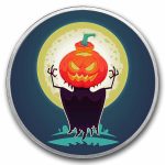 1 oz Silver Colorized Round - APMEX (Pumpkin Ghoul)