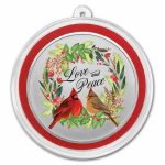 1 oz Silver Colorized Round - Cardinals Wreath "Love and Peace"