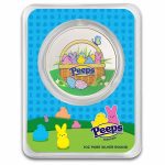 1 oz Silver Colorized Round - PEEPS® Easter Basket in TEP