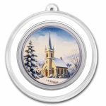1 oz Silver Colorized Round - Snowy Mountain Church Scene